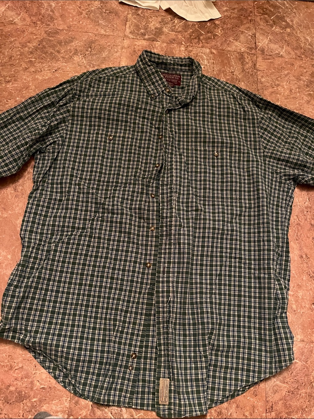Abercrombie & Fitch Green Plaid Short-Sleeve Button-Up Shirt